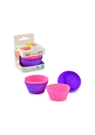 Çok Amaçlı Pratik Platinum Silikon 6'lı Muffın Tırtıklı Kek Kalıbı-turta-muffin-cheesecake Kalıbı Si Diğer