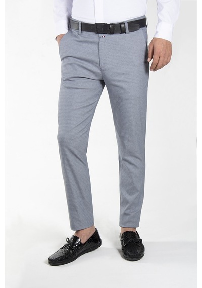 Terapi Men Erkek Kül Grisi Slim Fit Petekli Italyan Kesim Keten Pantolon 21k-2200420-7 Gri