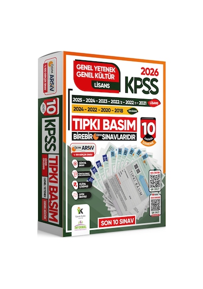 2026 KPSS Genel Yetenek-Genel Kültür Çıkmış Soru Tıpkı Basım 10lu Deneme Paketi TG Video/PDF Çözümlü