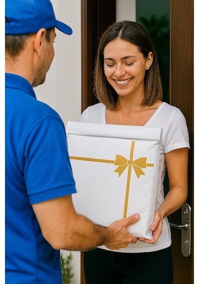 Yapışkanlı Hediye Ambalajı Hediye Paketi Hediye Çantası Nonwoven Bez Çanta Kargo Poşeti Şık Estetik Beyaz