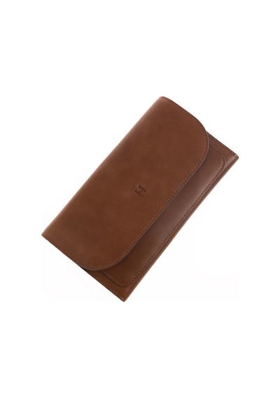 Helmbrook London Charlotte Hakiki Deri Taba Kadın Fermuarlı El Işi Rfid Korumalı Kapaklı Çıtçıtlı Büyük Cüzdan taba