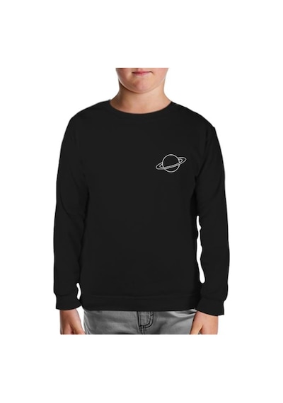Lord Tshirt Saturn Logo Siyah Çocuk Sweatshirt