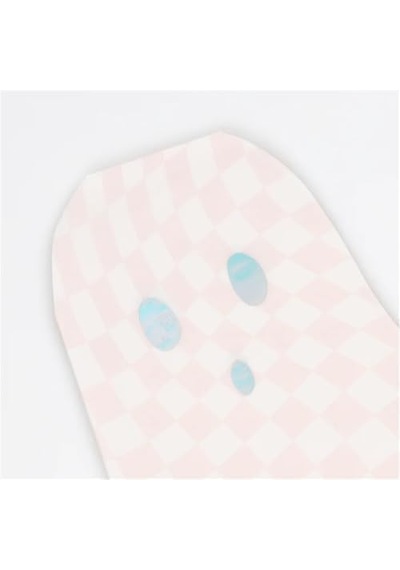 - Pink Checker Ghost Napkins - Pembe Kareli Hayalet Peçeteler 16'lı