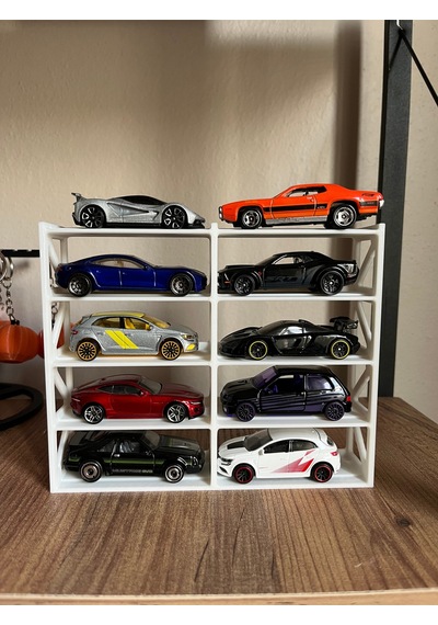 Hot Wheels Uyumlu 10 Araçlık Stand 1/64 Beyaz