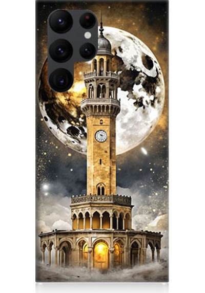Samsung Galaxy S22 Ultra Uyumlu Saat Kulesi Desenli Silikon Kılıf