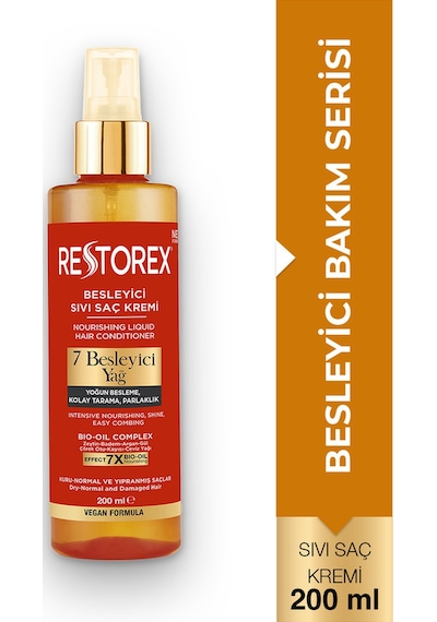 Besleyici Bakım Sıvı Saç Kremi 200 Ml - 7 Besleyici Yağ Göz Alıcı Parlaklık İpeksi Yumuşaklık