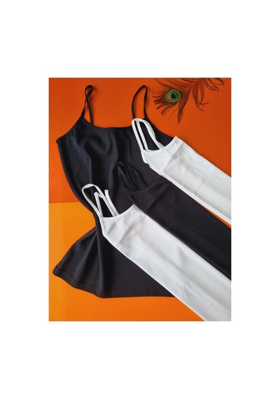 Demirsa Boutique Fitilli, Pamuklu, Likralı İp Askılı 4'lü Ribana Kadın Atlet 2 Siyah-2 Beyaz Siyah2-beyaz2 Demirsa Boutique Fitilli, Pamuklu, Likralı İp Askılı 4'lü Ribana Kadın Atlet 2 Siyah-2 Beyaz Siyah2-beyaz2