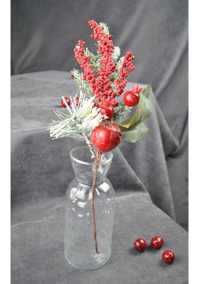 1 Adet 30 Cm Yapay Yılbaşı Çiçeği Dekoratif Yılbaşı Çiçek New Year Christmas- Çok Renkli