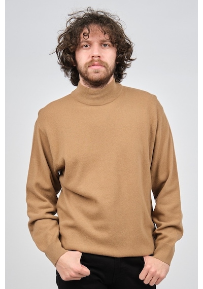 Ida Erkek Lambswool Yarım Balıkçı Kazak 0593161 Camel Camel