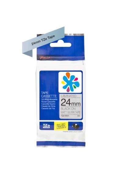 Brother Tze-m951 Mat Gri Üzerine Siyah Uyumlu Etiket Şeridi Gri