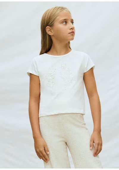 Mayoral Kız Çocuk T-shirt 6002 Krem