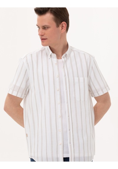 Pierre Cardin Erkek Haki Kısa Kollu Gömlek 50269430-vr027 Haki