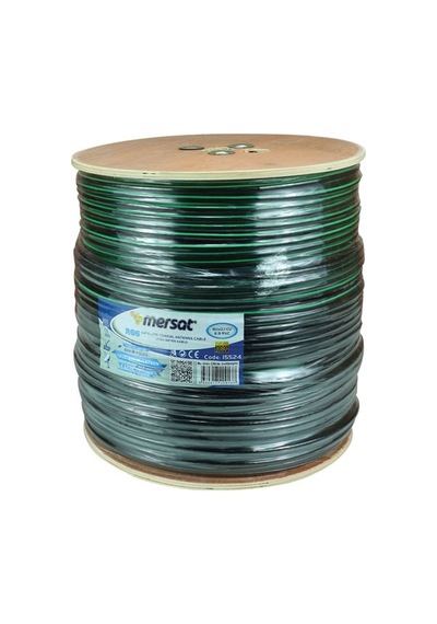 Rg6/U6 Mersat Bakır Yeşil Anten  Kablosu Cu/Cu 300 Metre