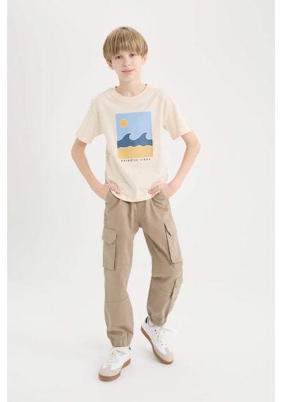 DeFacto Erkek Çocuk Kargo Cepli Standart Paça Gabardin Jogger Pantolon D6314A825SPBN294