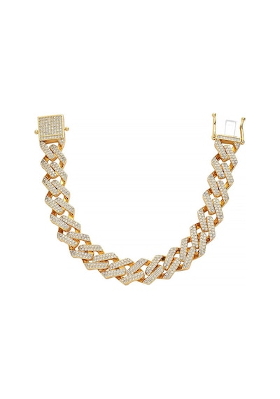Chavin 15 Mm. Gold Kalın Taşlı Alloy Erkek Bileklik Ek19Sr Sarı