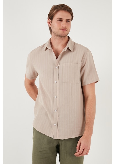 Buratti Pamuklu Regular Fit Tek Cepli Kısa Kol Erkek Gömlek Cf25S128230 Taş Buratti Pamuklu Regular Fit Tek Cepli Kısa Kol Erkek Gömlek Cf25S128230 Taş