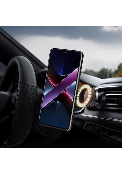 Xiaomi Poco X7 Pro İle Uyumlu Kılıf Magnetik Standlı Kamera Korumalı Sürgülü Kapak Siyah