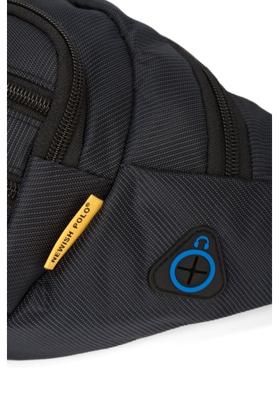 Newish Polo Çapraz Bel Ve Omuz Çantası - Free Bag Siyah Beyaz Siyah - Beyaz