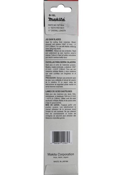 Makita 792726 5 B-16l Dekupaj Testere Bıçağı Çok Renkli 5 Ad
