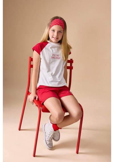 Defacto Ribana 2li Baskılı Kırmızı Beyaz Takım Kız Çocuk I0044a826hsrd347 Kırmızı-rd347