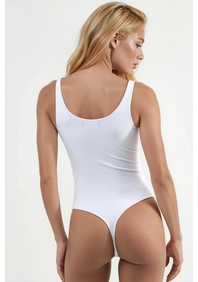 Hiccup Busem Fit Kesim Askılı Bodysuit Beyaz