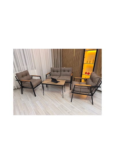 Houseart Menekşe Balkon, Bahçe,teras,cafe - Salon - Metal Kanepe Koltuk Takımı - 2 1 1 Sehpa Cappuccino Houseart Menekşe Balkon, Bahçe,teras,cafe - Salon - Metal Kanepe Koltuk Takımı - 2 1 1 Sehpa Cappuccino