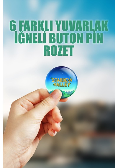 Stardew Valley Video Oyun Çanta Süsü İğneli Buton Rozet Seti 6 Adet Altılı