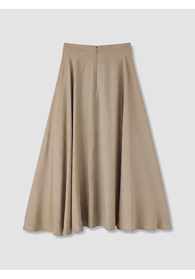 Lcw Modest Ekru Beli Fermuarlı Kloş Etek