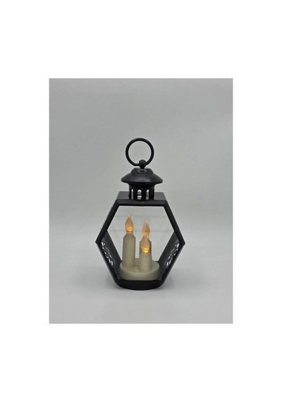 Dekoratif Vintage Pilli Led Mumlu Kandil Asılabilir Fener 9 X 20 Cm