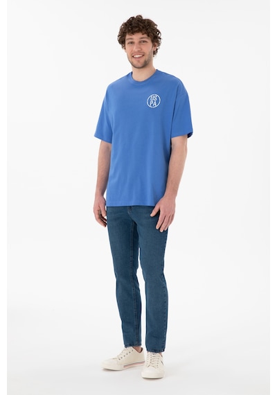U.S. Polo Assn. Erkek Oversize Fit Bisiklet Yaka İndigo Tişört 50305904-VR028 U.S. Polo Assn. Erkek Oversize Fit Bisiklet Yaka İndigo Tişört 50305904-VR028