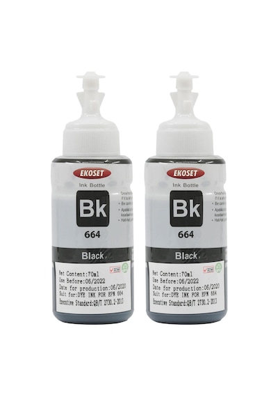 Ekoset Epson L455 Uyumlu Siyah Mürekkep 2 Adet 70 ML