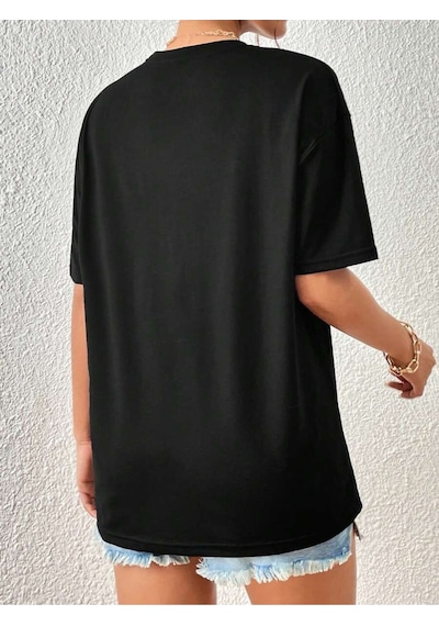 Uyguntarz Unisex Time For Happiness Tasarım Basklı Tshirt Siyah