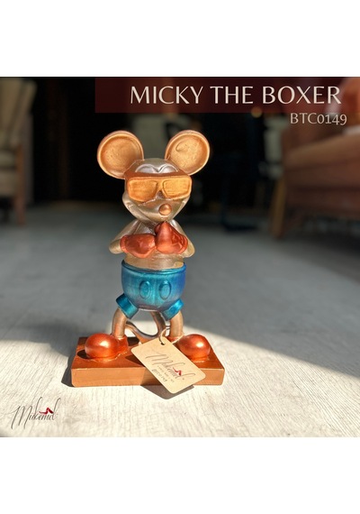 Boksör Mickey Mickey Fare Heykeli, Dekoratif Boks Heykeli, El...