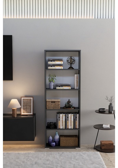 Atlas 150 Cm Dekoratif 5 Raflı Kitaplık Çok Amaçlı Raf Mutfak Rafı Kitaplık Antrasit Gri Atlas 150 Cm Dekoratif 5 Raflı Kitaplık Çok Amaçlı Raf Mutfak Rafı Kitaplık Antrasit Gri