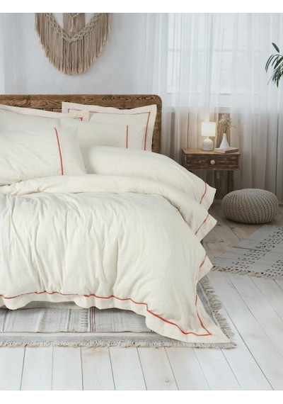 Cotton Box Çift Kişilik Nevresim Takımı Inborn Banded Turuncu Diğer