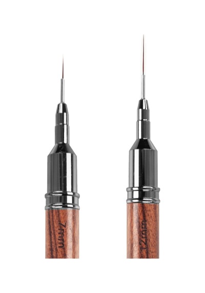 Ahşap Çift Uçlu 7-12mm Nail Art Liner Çizim Ve French Fırçası Kapaklı Wnln-07/12