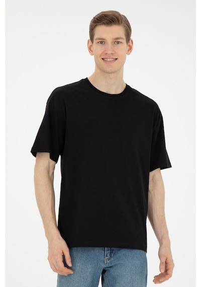 U.S. Polo Assn. Erkek Comfort Fit Bisiklet Yaka Siyah Tişört 50287046-VR046