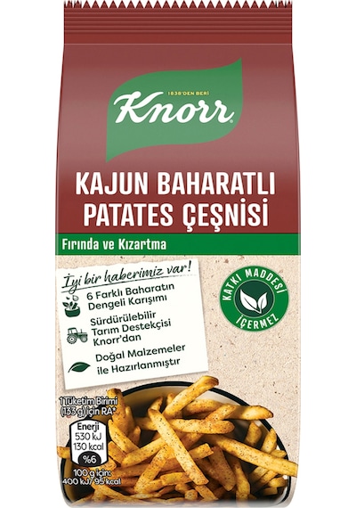 Knorr Kajun Baharatlı Patates Çeşnisi 4 Adet Acılı Ve Aromatik Lezzet, Pratik Sos Çeşnisi