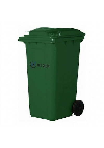 240 Litre Yeşil Plastik Çöp Konteyneri Hey Çelik Pk - 095
