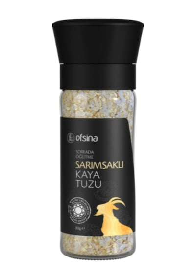 Efsina Sarımsaklı Kaya Tuzu 80 g Sofrada Öğütme Gurme Tuz