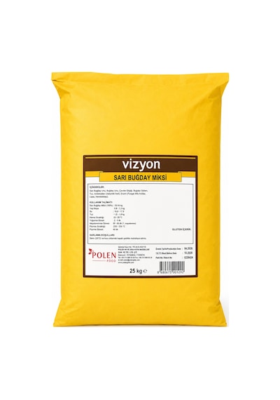 Vizyon Ekmek Miksi Sarı Buğday 25 Kg L Profesyonel Ekmek Karışımı