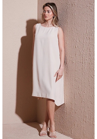 Fashion Friends Kadın Kolsuz Elbise 25y0630k1 Bej
