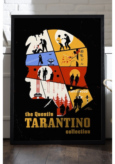 Quentin Tarantino Siyah Ahşap Çerçeveli Poster, Film Duvar Tablosu