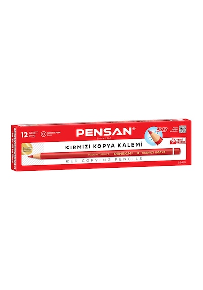 Pensan Kırmızı Kopya Kalemi 12 Adet Kod : 55410 Kırmızı
