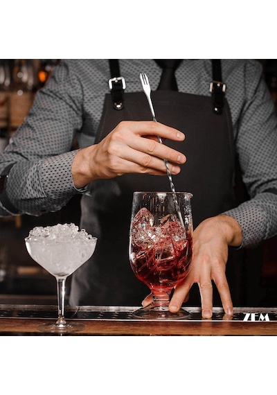 Zem Mojito Tokmağı ve Kokteyl Karıştırma Kaşığı Çatallı