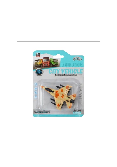 Die Cast Metal F-16 Benzeri Savaş Uçağı Turuncu Kamuflaj