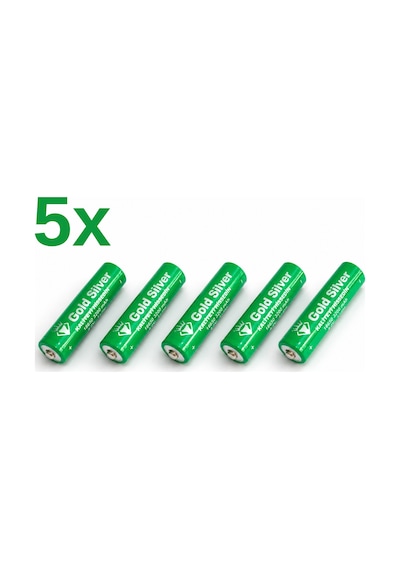 Gold Silver 18650 El Feneri Ve Kafa Lambası İçin Şarj Edilebilir Li-ion Pil - 3200 Mah 4.2v 5 Adet