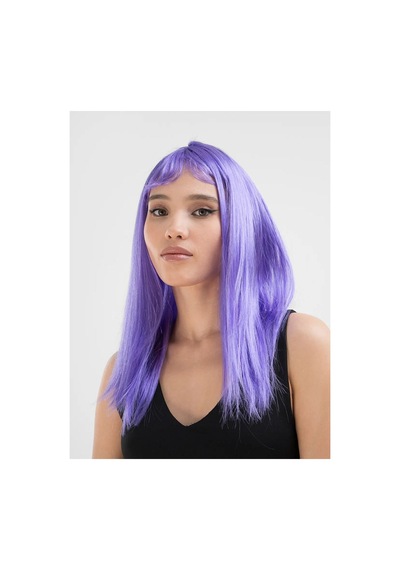 Lila Renk Uzun Düz Parti Peruğu - Parti Perukları - 60 Cm 0 - 99