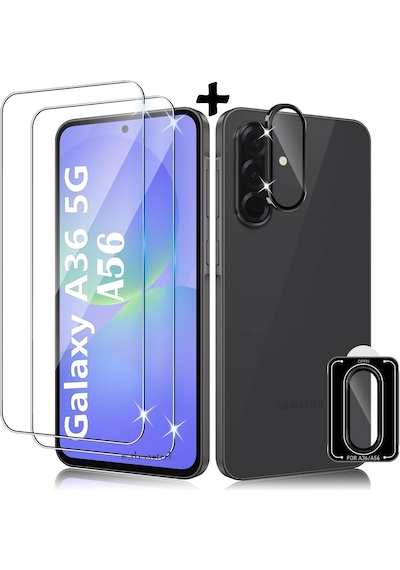 Samsung Galaxy A36 A56 Uyumlu Lens Koruyucu Cam +9h Ekran Cam Set