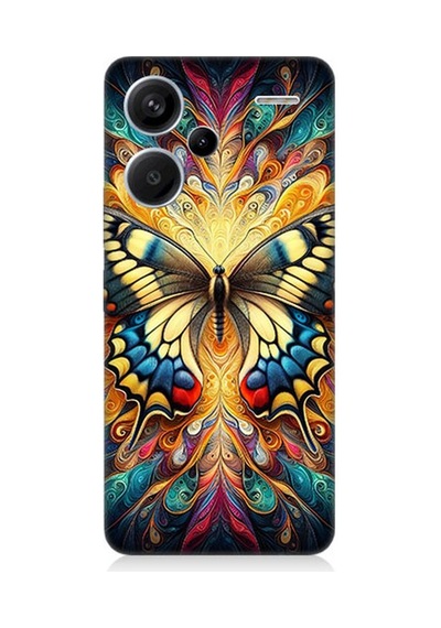 Xiaomi Redmi Note 13 Pro Plus Uyumlu Gizemli Desenli Kelebek Desenli Silikon Kılıf Çok Renkli